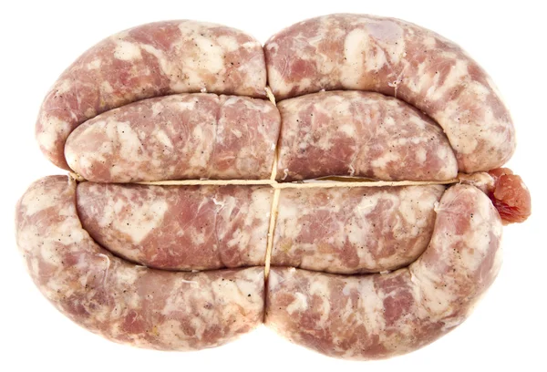 Uncooked meat homemade sausage — Stock Photo, Image