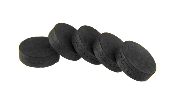 Montón de pastillas de carbón negro —  Fotos de Stock