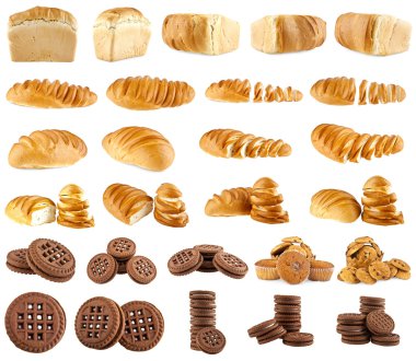 Beyaz arkaplanda ekmek