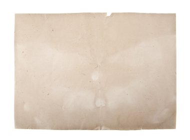 Beyaz arkaplanda izole edilmiş eski kağıt