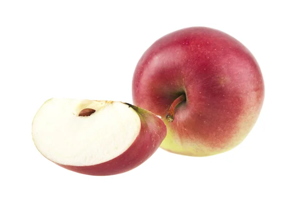 As maçãs são isoladas em um fundo branco — Fotografia de Stock