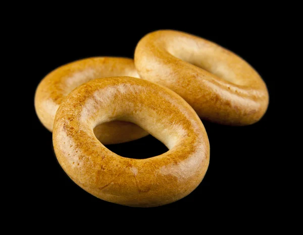 Bagels on a black background — Stock Photo, Image