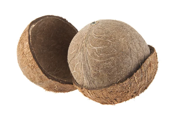 Kokosnuss ist auf weißem Hintergrund isoliert — Stockfoto