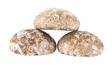 Beyaz arka plan closeup izole gingerbread çerezleri