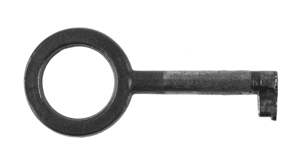 Vieja llave se aísla sobre un fondo blanco — Foto de Stock