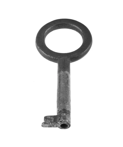 Παλιό κλειδί είναι απομονωμένα σε λευκό φόντο — Φωτογραφία Αρχείου