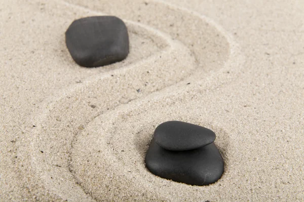 Fundo com pedras e areia para meditação e relaxamento para — Fotografia de Stock