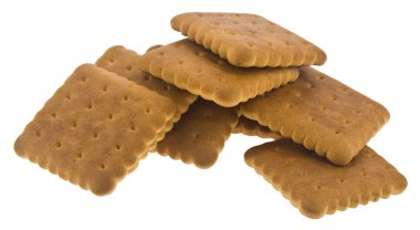 Kare kurabiye beyaz arka planda izole edilmiş..