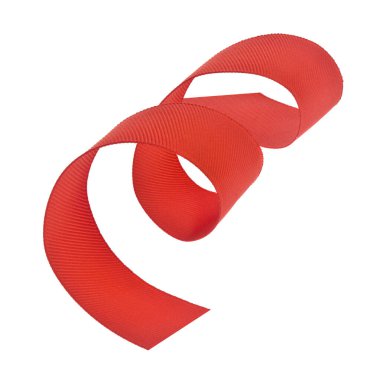 Kırmızı kurdele beyaz arkaplanda izole edildi.