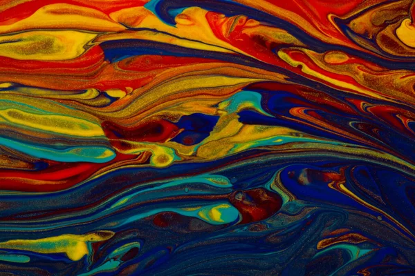 Red Yellow Blue Abstract Multicolor Liquid Background Painting Paint Splash — Stock Photo, Image