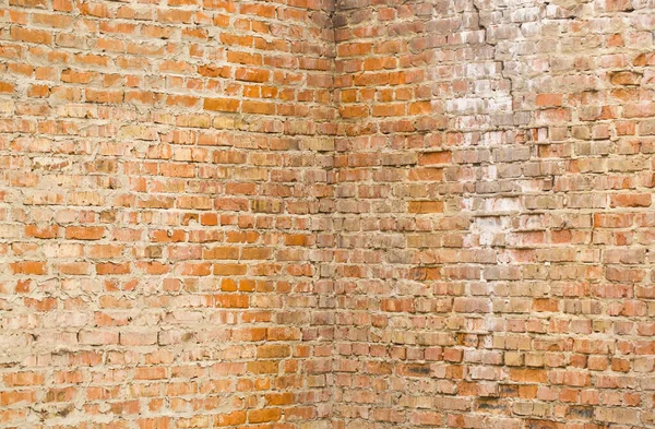 Ecke Einer Alten Ziegelmauer Als Hintergrund — Stockfoto