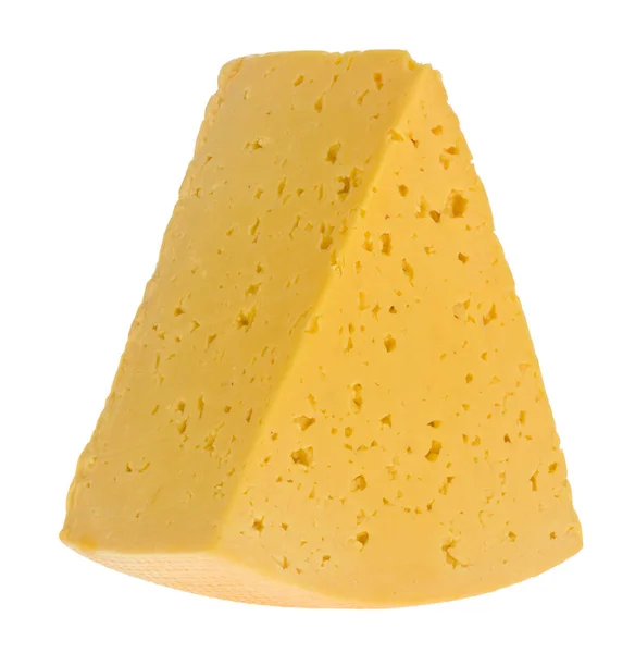 Peynir Beyaz Arka Planda Izole Edilmiş Yakın Plan — Stok fotoğraf