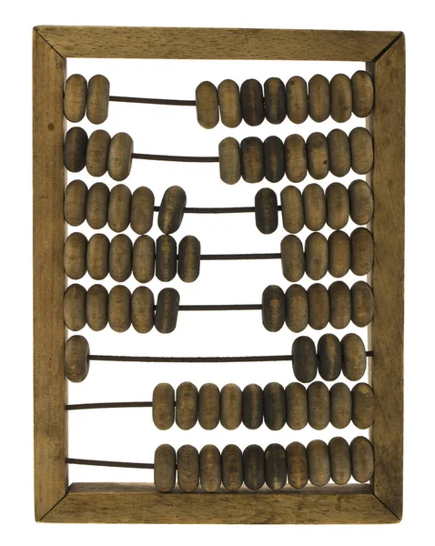 Abacus Madeira Isolado Fundo Branco Close — Fotografia de Stock