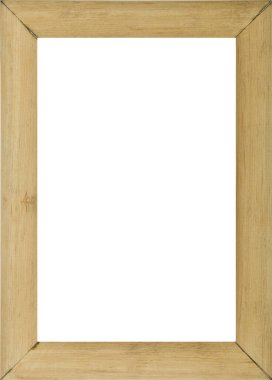 Tahta çerçeve beyaz arkaplanda izole edildi.