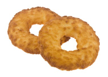 Hindistan cevizli kurabiye beyaz arka planda izole edilmiş..