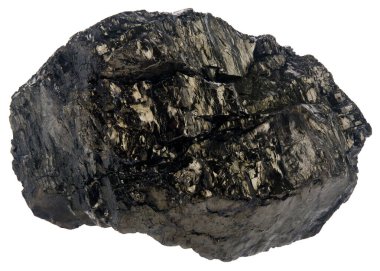 Kömür beyaz bir arkaplanda izole edilmiş..