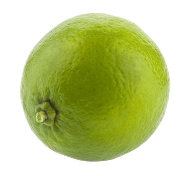 Beyaz arka planda yeşil kireç izole edildi.