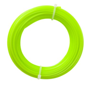 Kırpıcı için plastik yeşil dizgi beyaz arkaplanda izole edildi.