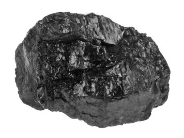 Kömür beyaz bir arkaplanda izole edilmiş..