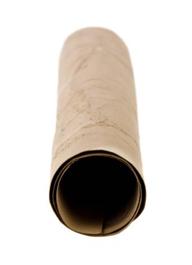 Beyaz arkaplanda izole edilmiş eski kağıt.