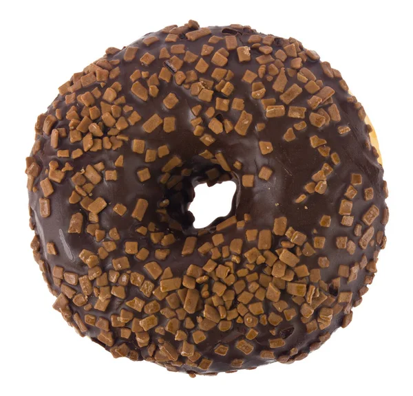 Шоколадные Пончики Белом Фоне Крупным Планом — стоковое фото