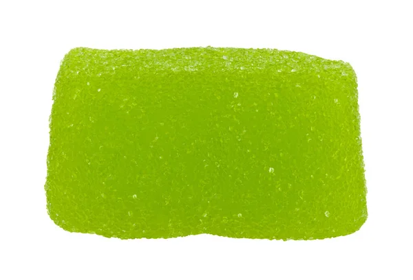 白地に隔離された緑のマーマレードキャンディークローズアップ — ストック写真