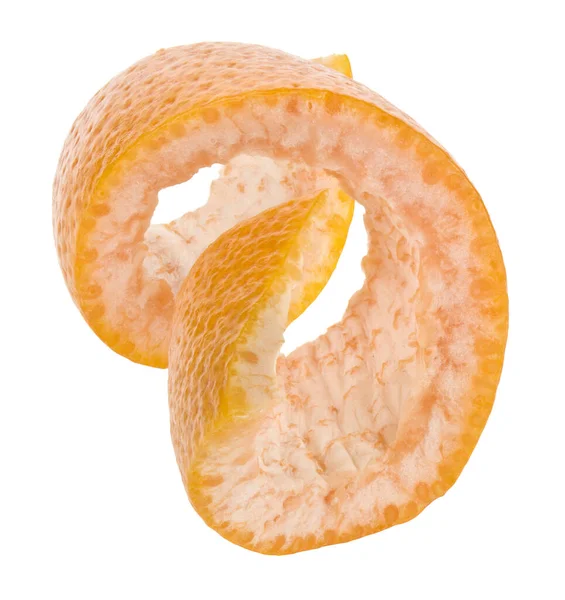 Апельсиновая Кожура Белом Фоне Крупным Планом — стоковое фото