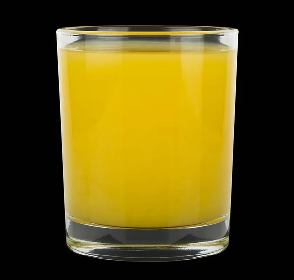 Vaso Zumo Naranja Aislado Sobre Fondo Negro — Foto de Stock