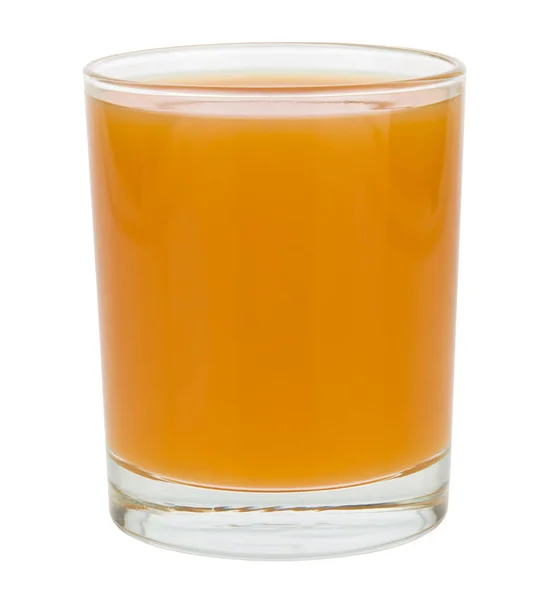 Copo Suco Laranja Isolado Fundo Branco Close — Fotografia de Stock