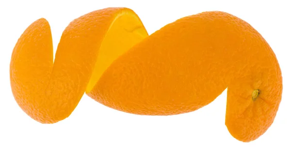 Skóra Pomarańczy Izolowana Białym Tle Zbliżenie — Zdjęcie stockowe
