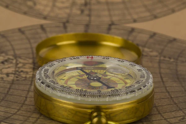 Compass Old Paper Map Background — Stock Photo, Image