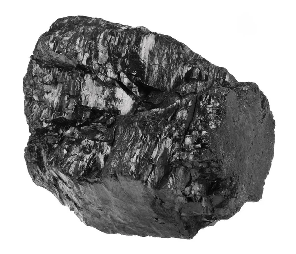 Carbón Aislado Sobre Fondo Blanco Cerca —  Fotos de Stock