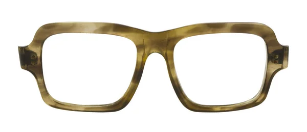 Stare Okulary Ramki Izolowane Białym Tle Zbliżenie — Zdjęcie stockowe
