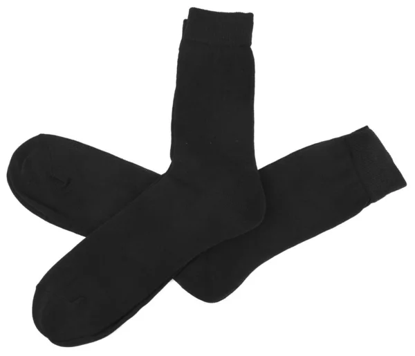 Black Socks Isolated White Background Close — Stock Photo, Image