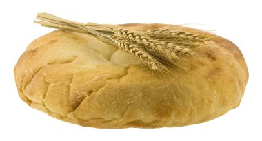 Ekmek ve dikenler beyaz arka planda izole edilmiş. Makro.