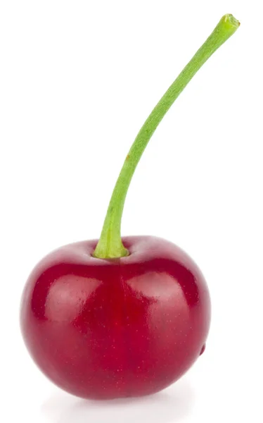 Red Juicy Ripe Cherry Isolated White Background Close — Stock Photo, Image