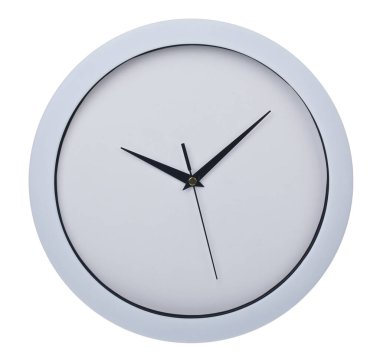 Beyaz saat beyaz arka planda izole edilmiş. Tasarım ayrıntıları. Tasarım elemanları. Makro