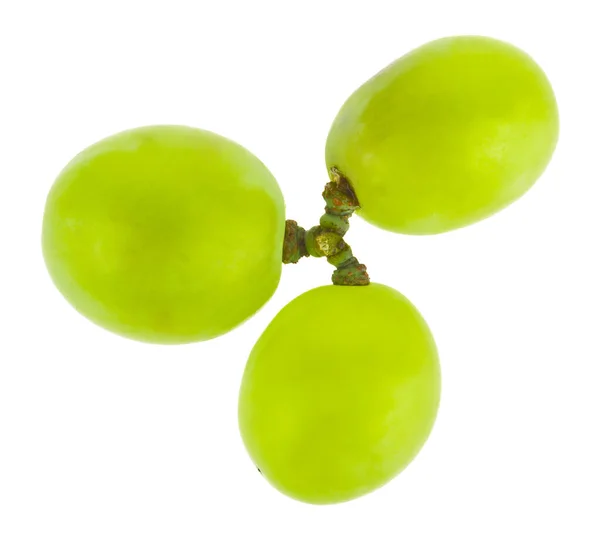 Grüne Trauben Isoliert Auf Weißem Hintergrund Blick Von Oben Detail — Stockfoto