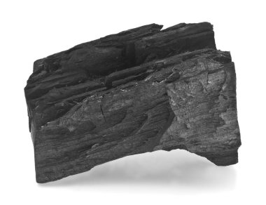 Beyaz arka planda izole edilmiş kömür. Tasarım ayrıntıları. Tasarım elemanları. Makro. Kartvizitler, kartpostallar ve posterler için arka plan. 