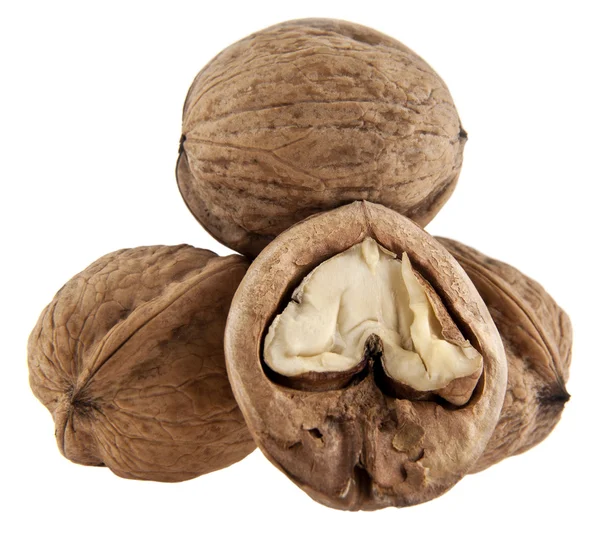 Walnuts on white — Stock Photo, Image