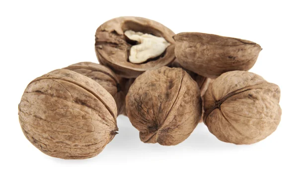 Nueces en blanco — Foto de Stock