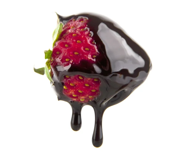 Strawberry in chocolate — Stock Photo, Image