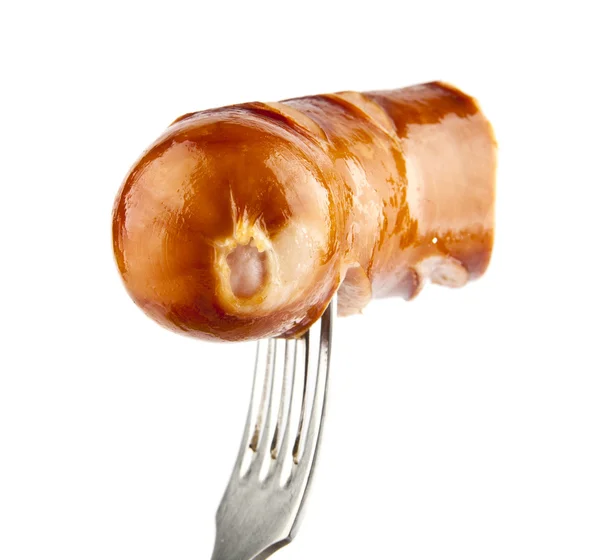 Sausage on white — Stock Photo, Image