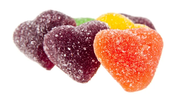 Fruit jellies hearts — Stock Photo, Image