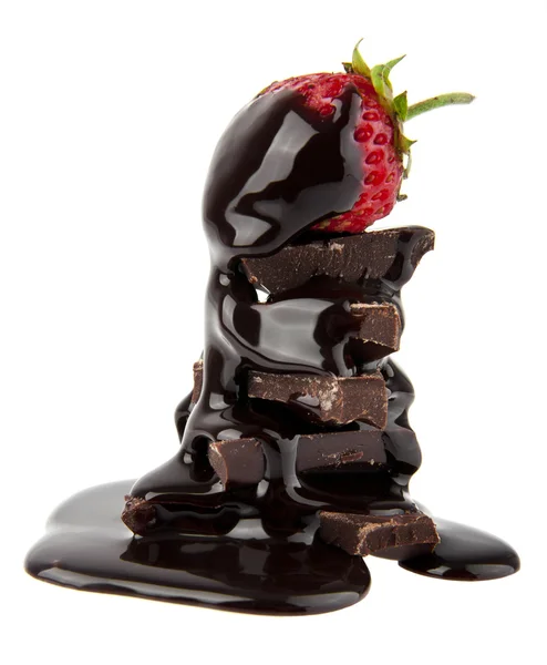 Chocolate and strawberry — Stock Photo, Image