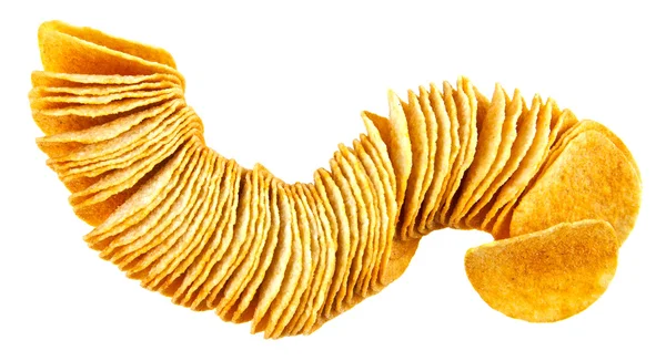 Chips på vit — Stockfoto