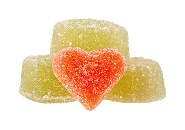 Fruit jellies hearts — Stock Photo, Image