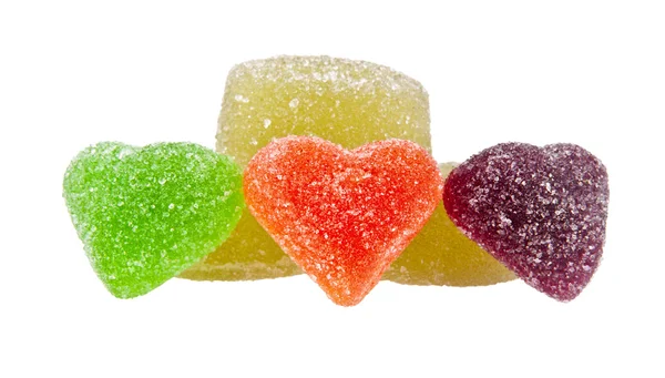 Fruit jellies hearts — Stock Photo, Image