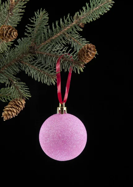 Ball for decoration on fir-tree — Stock Photo, Image