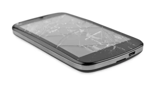 Ponsel smartphone dengan layar rusak — Stok Foto